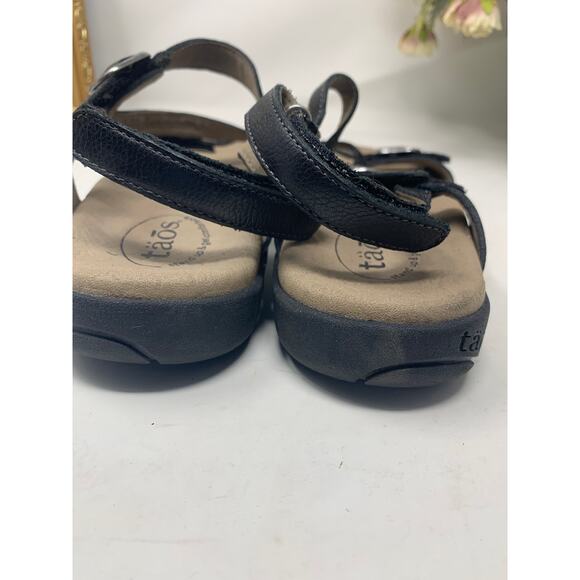 Taos Beauty 2 Black Leather Strappy Hook & Loop Buckles 9 - Picture 8 of 9